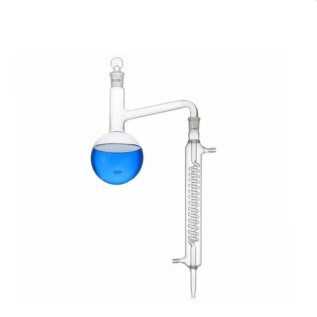 High Quality Laboratory Boro 3.3 Glass Reflux Assembly PC Material Includes Round Bottom Flask & Air Condenser for Chemistry Lab
