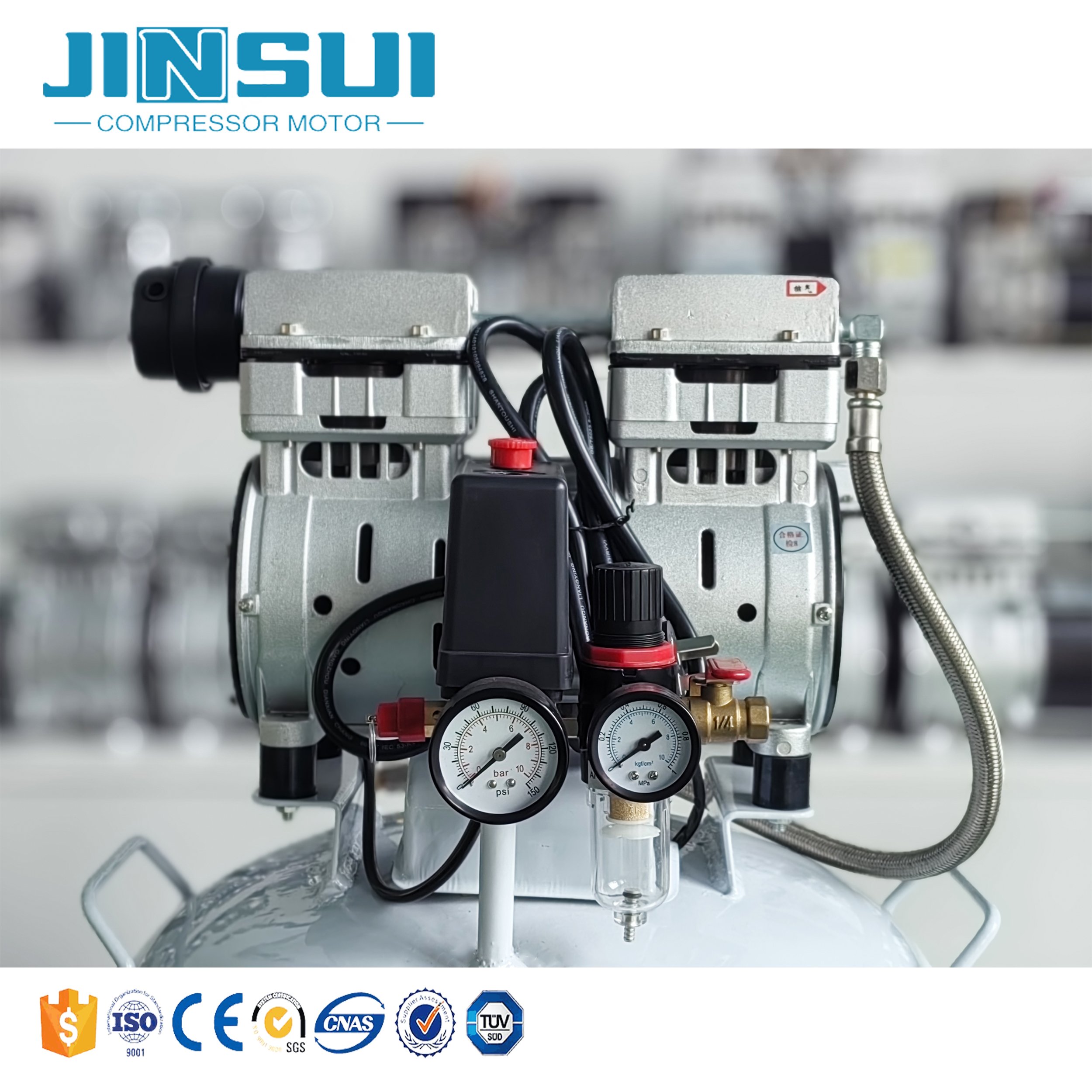 Professional Silent Compressor Portable 750W 1HP Dental Air Compressor With 35L Tank