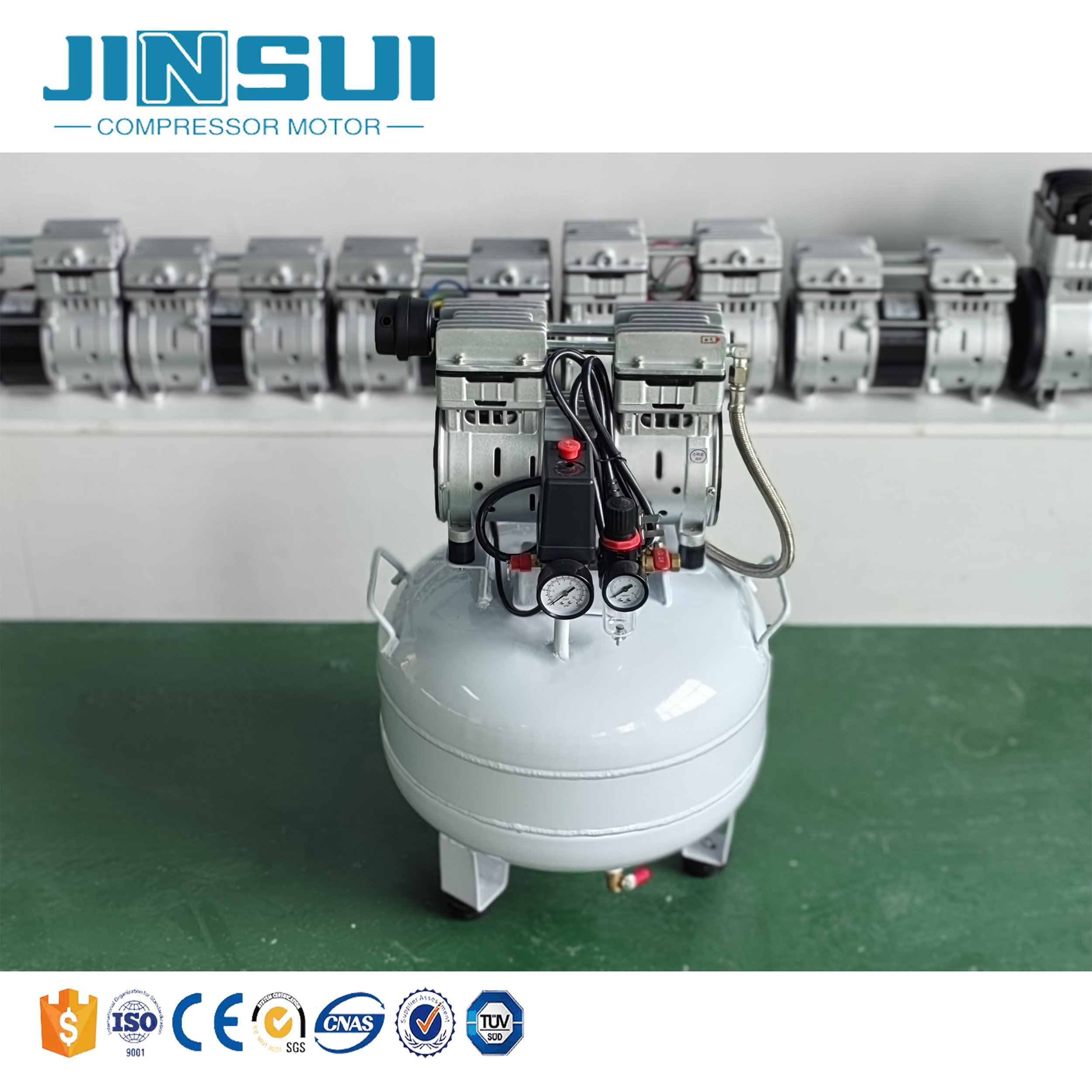 Professional Silent Compressor Portable 750W 1HP Dental Air Compressor With 35L Tank
