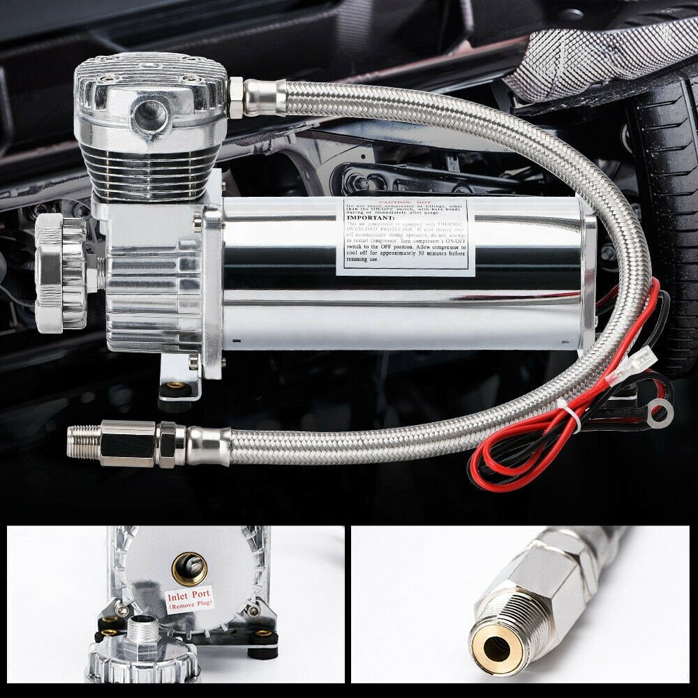 Air Bag Suspension System Universal Fitment Black Air Compressor
