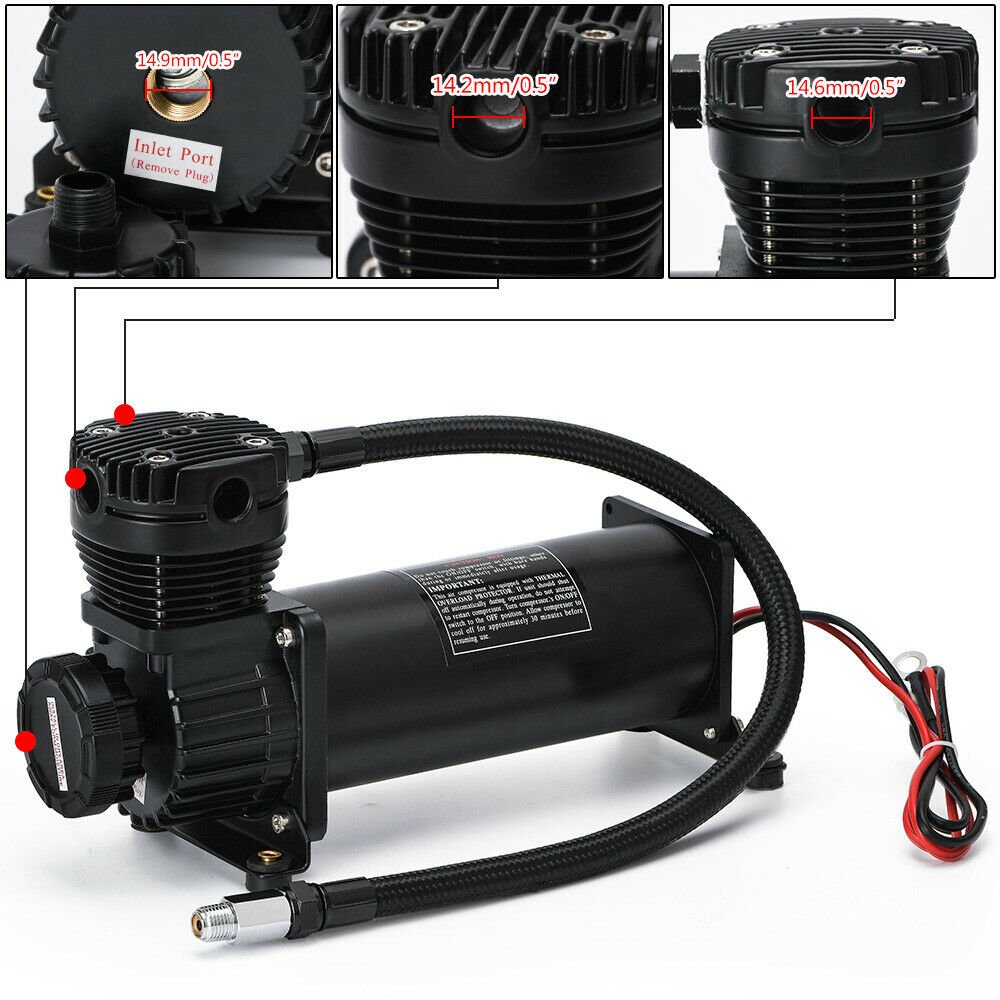 Air Bag Suspension System Universal Fitment Black Air Compressor