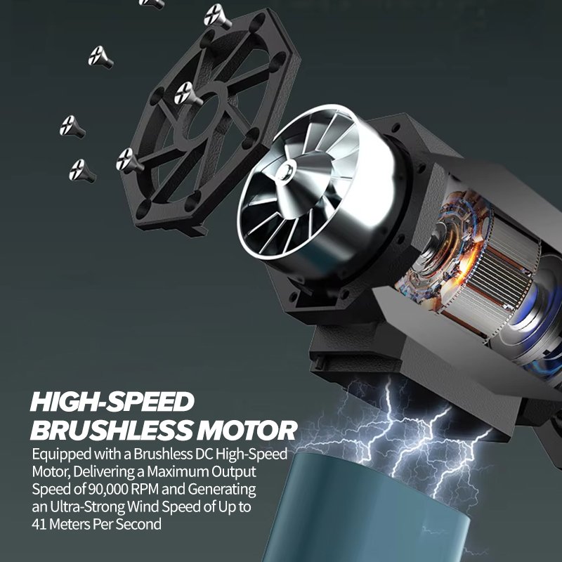 Mini Turbo Jet Fan with 90000 RPM Powerful Air Blower High-Speed Duct Fan Brushless Motor Electric Dryer for DIY