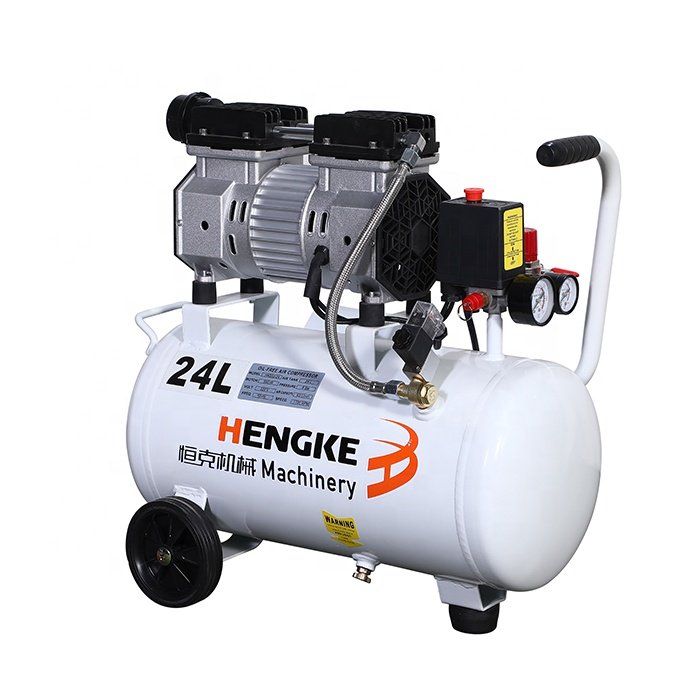Portable Ac Power 24l Tank Dental Industrial Oil Free Piston Air Compressor Quiet 24l 0.75hp Silent Air Compressor