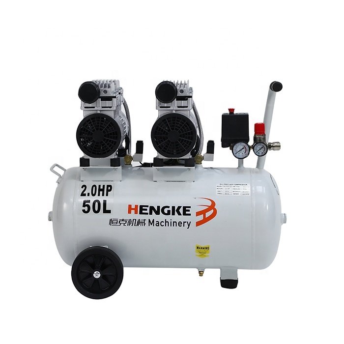 Portable Ac Power 24l Tank Dental Industrial Oil Free Piston Air Compressor Quiet 24l 0.75hp Silent Air Compressor
