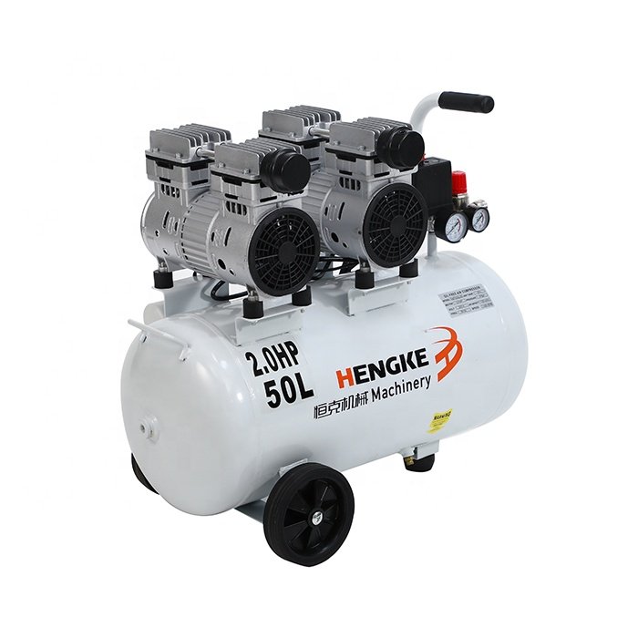 Portable Ac Power 24l Tank Dental Industrial Oil Free Piston Air Compressor Quiet 24l 0.75hp Silent Air Compressor