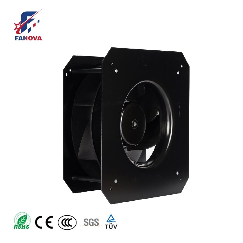 220mm 24V High Pressure Customize DC Centrifugal Fan Exhaust Backward Centrifugal Impeller Fan with Support Bracket