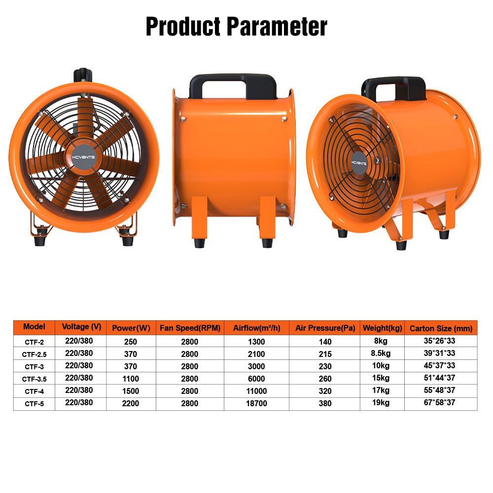 8 Inch Axial Fan Air Extractor Fan Portable Blower Fan
