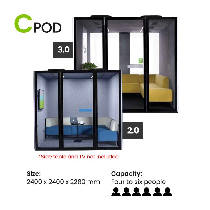 Bulk Buy Sofa C POD 2.0 Office Meeting Pod Relaxing Silence Booth Soundproof Commercial Private Space Reading Cabin Privacy Pods
