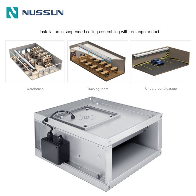 500mm*250mm Square Ventilation System Building Smoke Extractor Centrifugal Rectangular Inline Duct Cabinet Fan