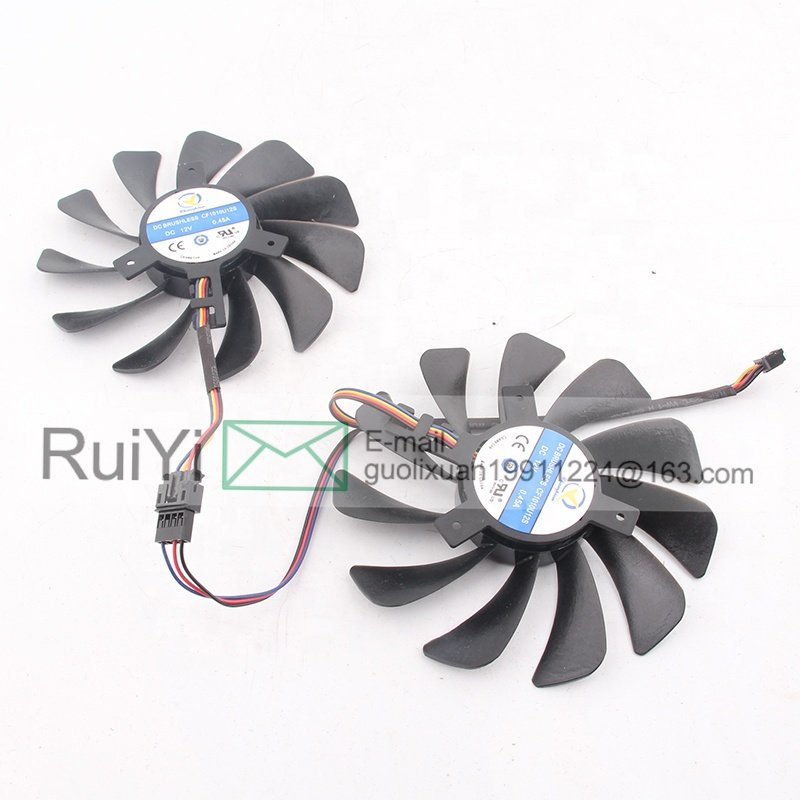 Original 24V 48V DC12V 0.45A EC AC 95X95X35MM 9CM 9535XFX RX580/590 /Vega 56/64 Black Wolf Graphics Card CF1010U12S Cooling Fan