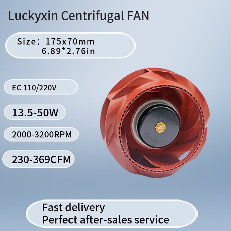 175x69mm EC FAN 110V 220V High Speed air Flow Industrial Low Price 200W 175mm Bldc Blower Kitchen Hood Fan Centrifugal Fan