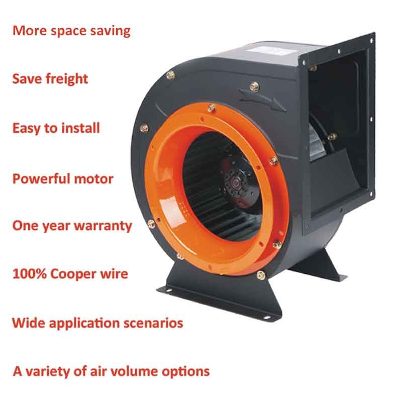 Powerful Motor 1900W 4400CMH Single Inlet Centrifugal Fan Direct Driven Kitchen Exhaust Fans
