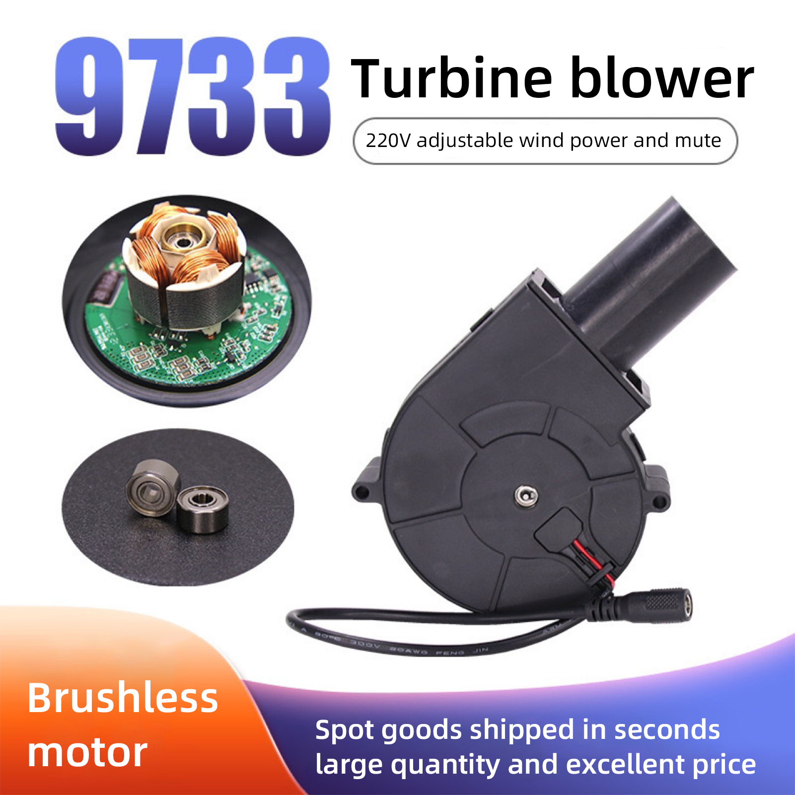 Spot 9733 97*94*33MM 12V 2.85A Ball Adjustable Speed 1000-3000RPM Dc Blower Centrifugal Server Fan