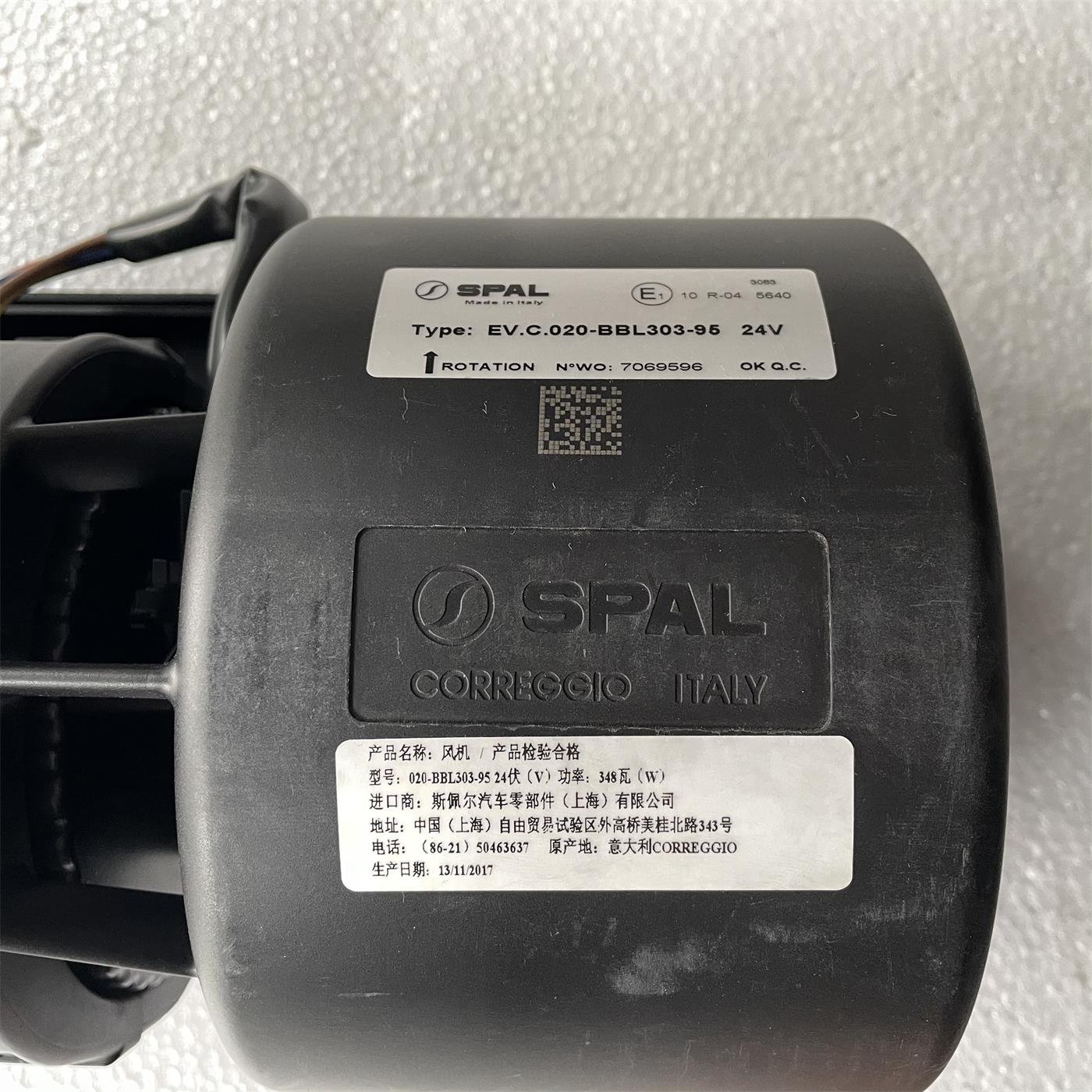 RGFROST 24V Auto A/C Car Air Fan Blower Motor for Spal Evaporator Blower Motor 30007008 30007035 EV.C.020-BBL303-95