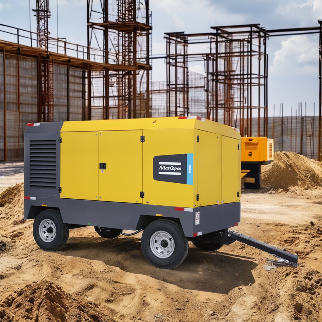 Portable Atlas Copco XATS68kd XAS88 XAHS88 XAHS186 Mobile Air Compressor Machine 38Kd 22kw Power 15kw Motor Silent Compressors