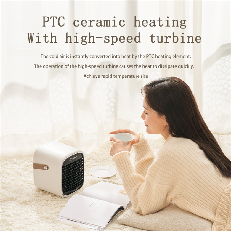 Portable Desktop Electric Ceramic PTC Room Desk Table Heat Powered Electrical Heating Space Warm Air Blower Fan Heater