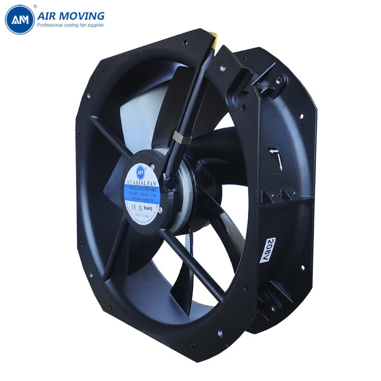 AM28080HB2 208V AC Fan High-Temperature Axial Flow Fan 1100CFM 28080MM 2700RPM 280X280X80MM Cooling Fan All-metal