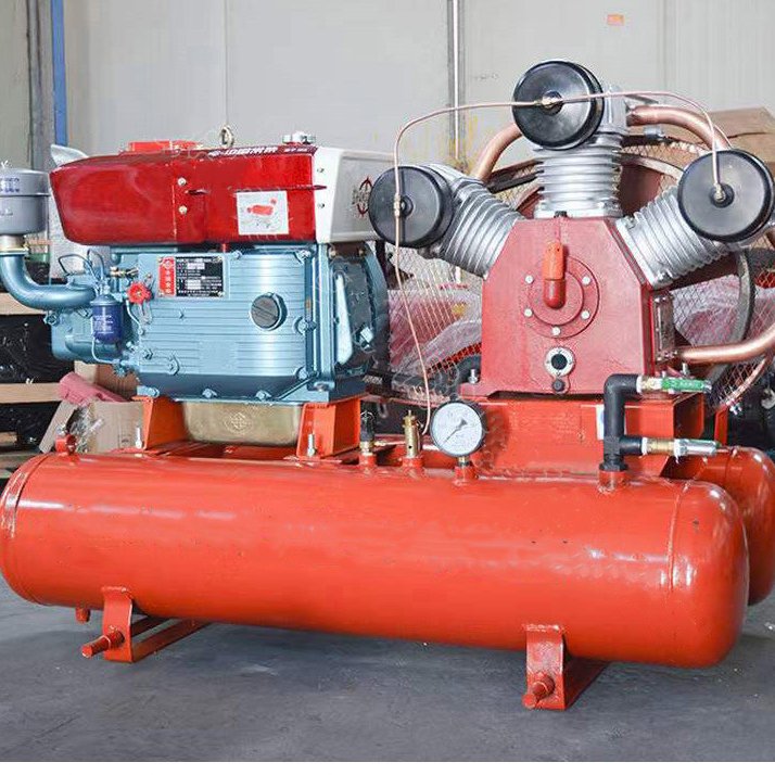 PortableSmall Mobile 5 Bar Diesel Engine Portable Used 100cfm Piston Mining Air Compressors Machines With Jack Hammer