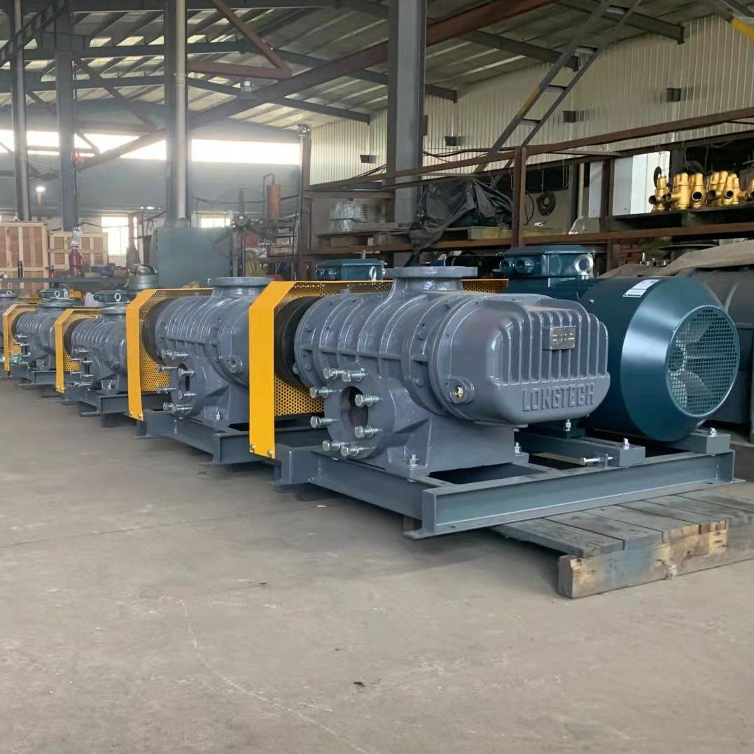 OEM Customizable Electric Roots Blower Aerator Three-Lobe Design Cast Iron Blades New Condition Centralized Feeding Assistance