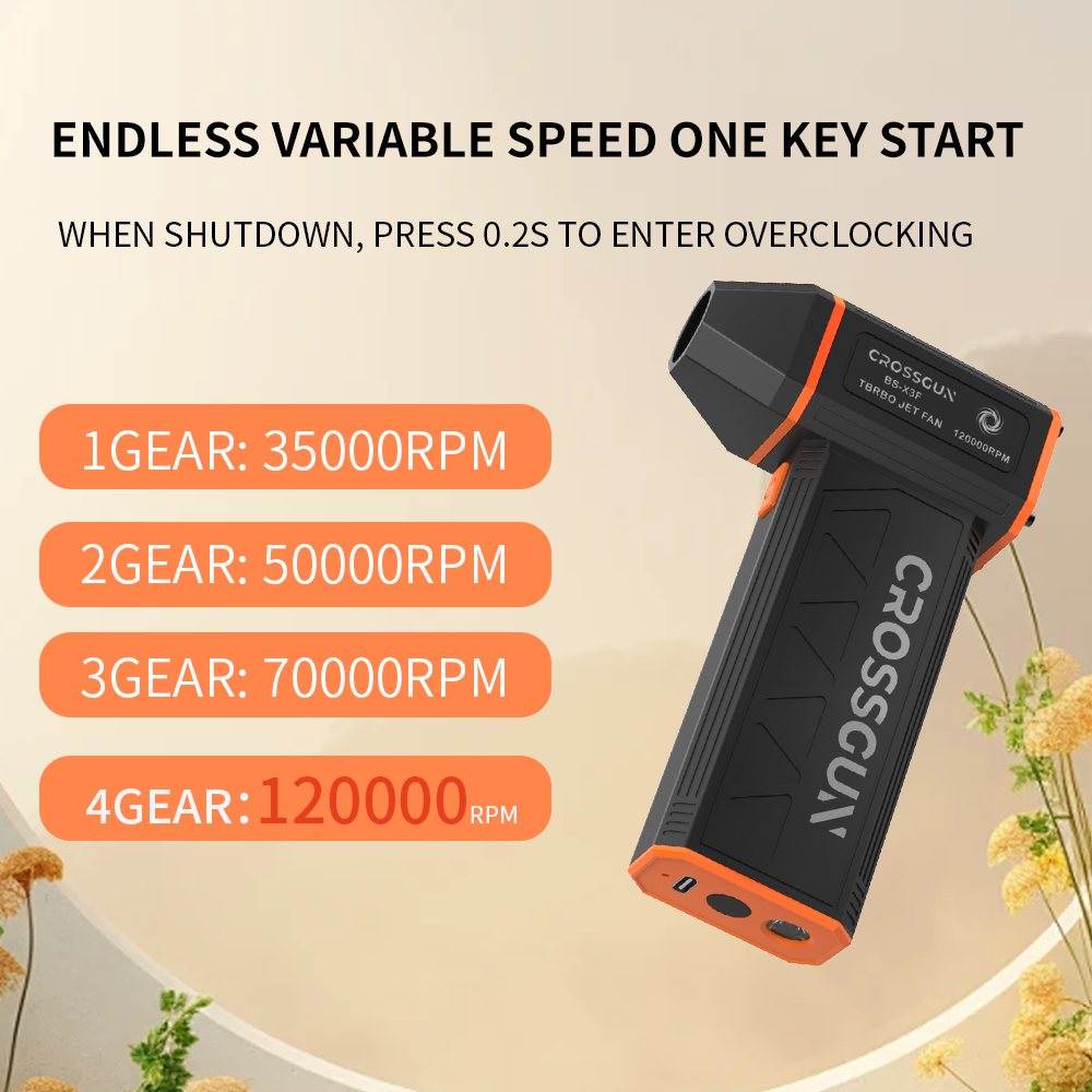 CROSSGUN High Speed Mini Jet Fan 120000RPM Violent Air Blower Car Dryer Vacuum Cleaner Duster Portable Air Hammer