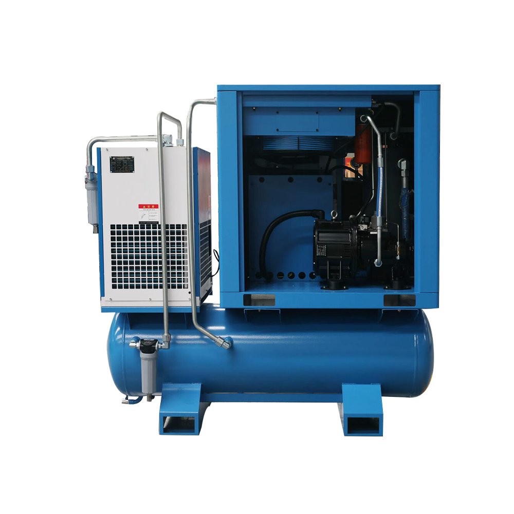 15kw 20HP Full Feature Compact Built-in One Single Phase Rotary Screw Air Compressor with Tank Air Dryer and Filter