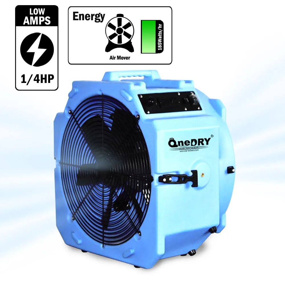 1/4HP 4000CFM Axial Air Mover Floor Dryer Carpet Blower Stackable Daisy Chain GFCI 360-Degree With Bracket