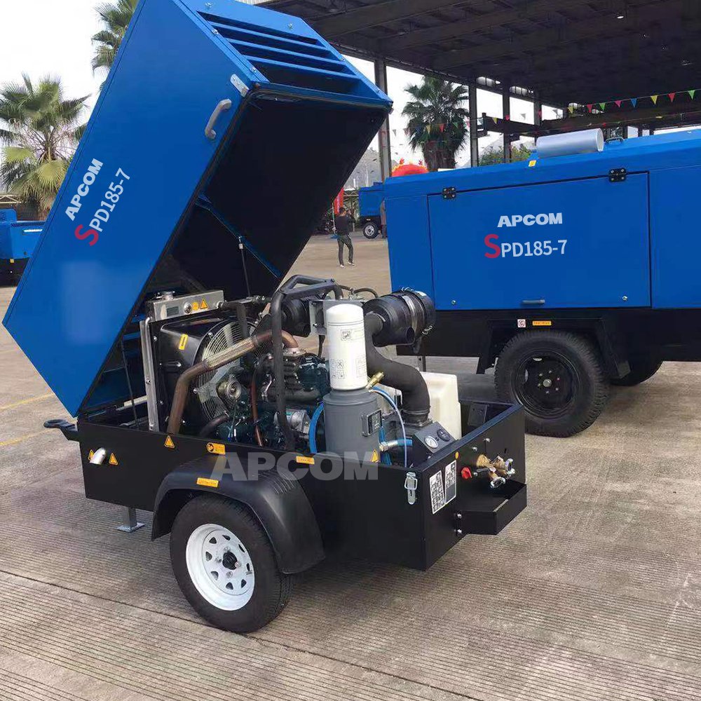 APCOM 13bar 16bar 12bar 11bar 8 7bar Mining Portable diesel Screw air Compressor diesel Engine 13bar 16 12 11 8 7bar for Mining