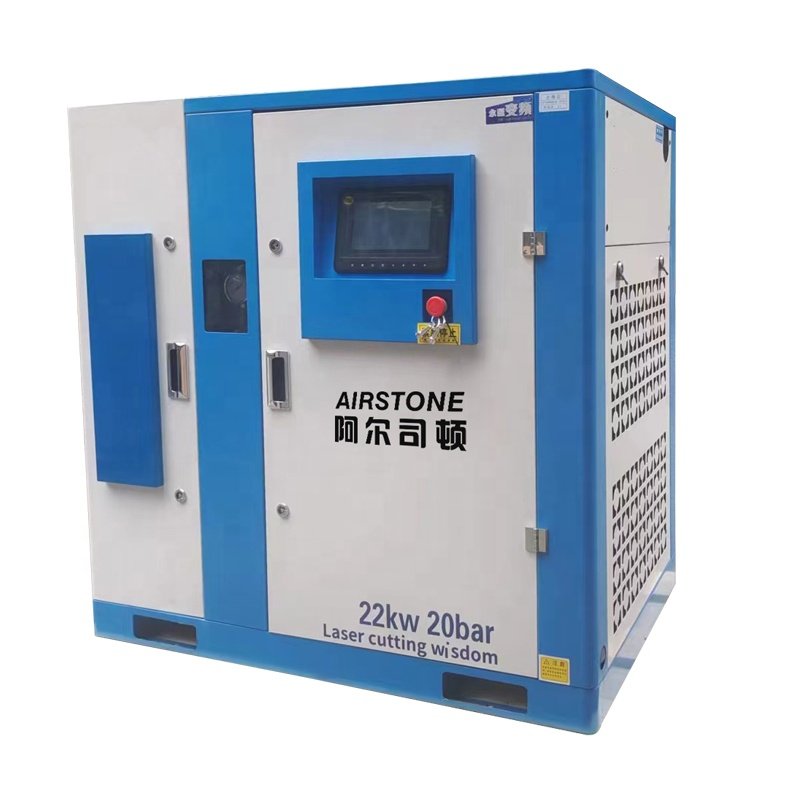 Airstone 22Kw Screw Compressor 30Hp High Pressure 20Bar Rotary Screw Air Compressor for Laser Cutting