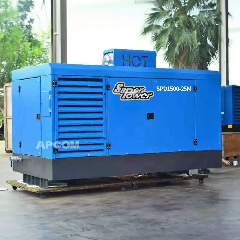 Skid-mounted LUY400-25 Original Head X1300 Atlas Copco diesel Screw air Compressor