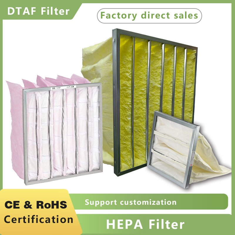 Factory HVAC Air Conditioning System High Airflow Cotton Bag Filter Pocket HEPA Fiberglass Ventilation Carbon Cardboard Farm New
