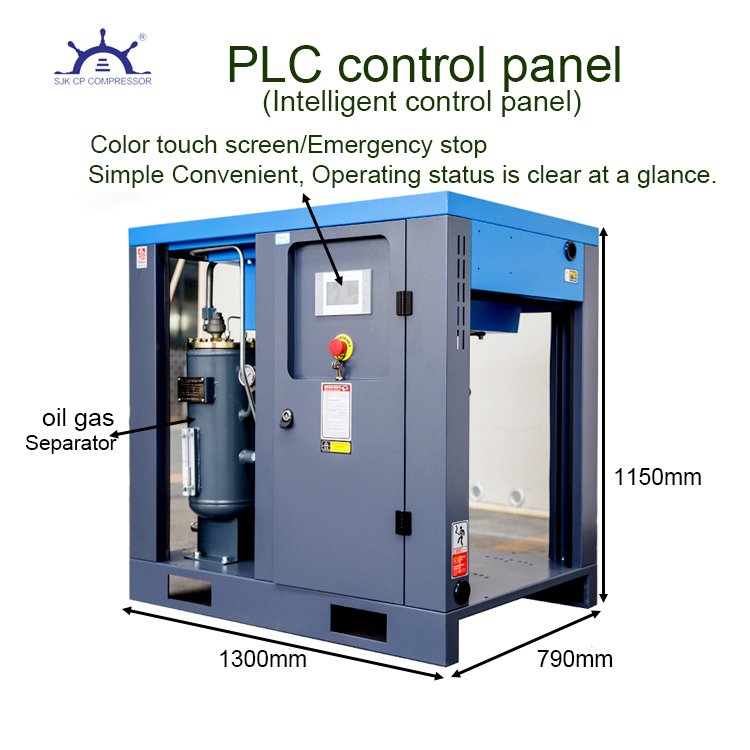 11-220KW7 8 10 Bar Medical Water Air Cooled Industrial Permanent Magnet Variable Speed Inverter Rotary Screw Air Compressor