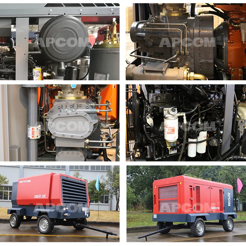 8bar 460cfm Cummins diesel Compressors Mining 115psi Screw air Compresor 110kw 13m3/min diesel Compressor air Air-compressor