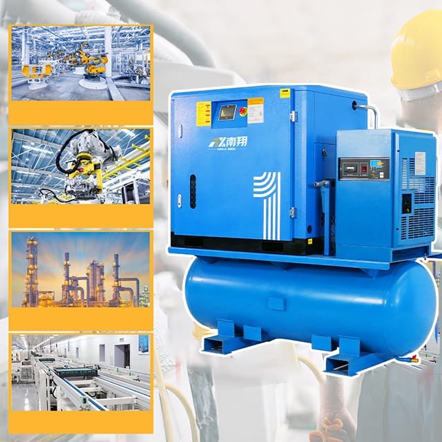 Combined High Pressure Fixed Speed Silent Air Compressor 13 Bar Screw Air Compressor for Laser Cutting Machine