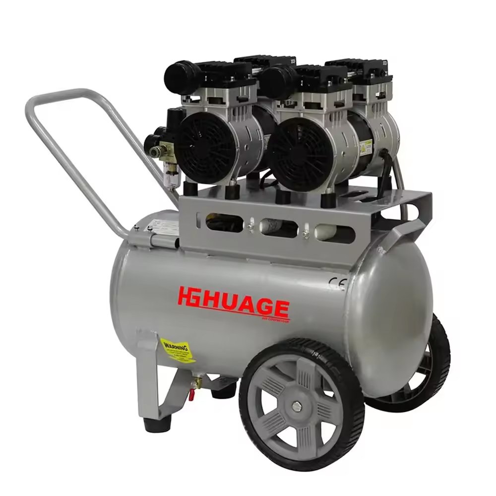 High Quality 220v 50L 8bar Oil Free ultra Quiet Mobile air Compressor for Dental Equipment