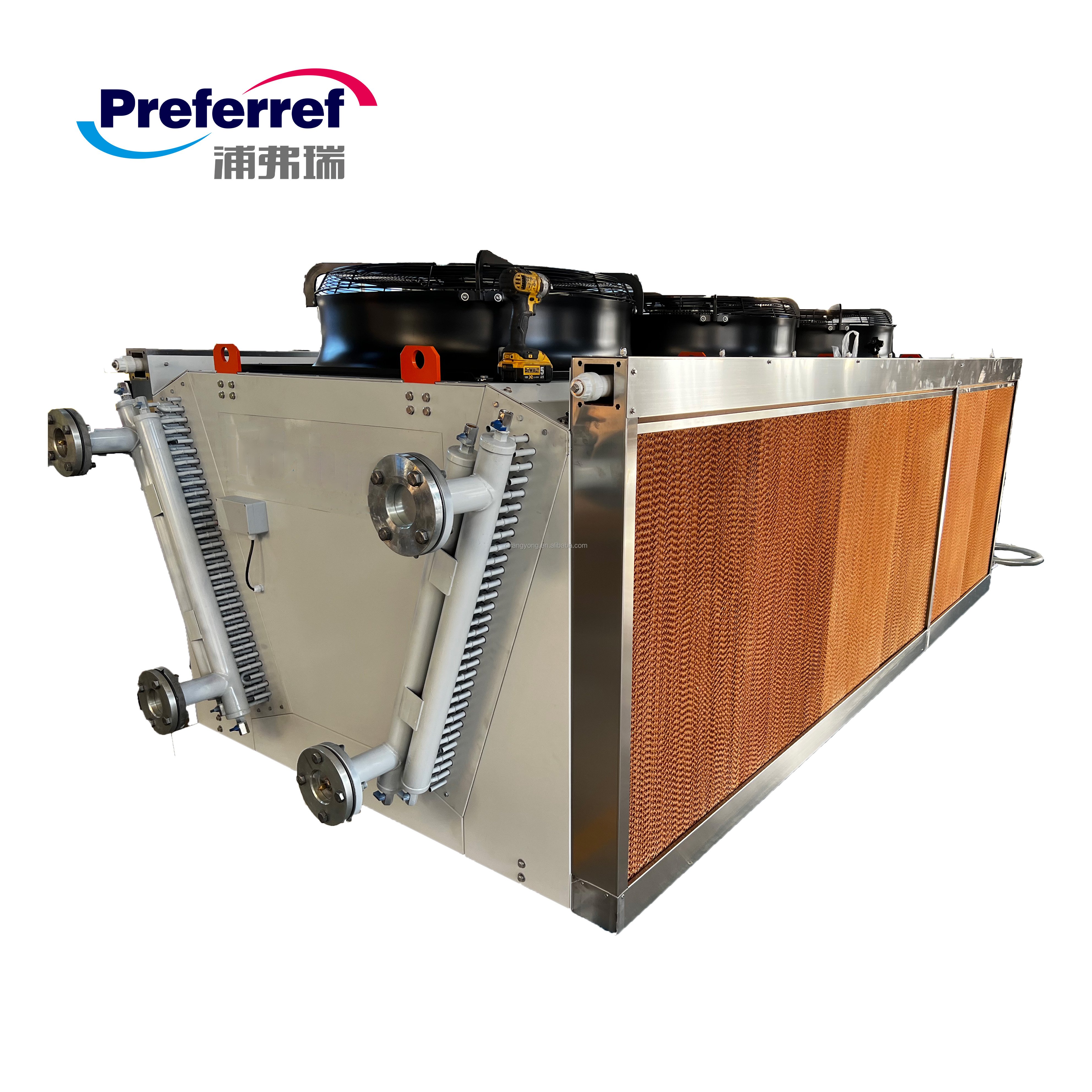 Water Saving Adiabatic Cooler Air Cooled Condenser Dry Cooler With Water Curtain