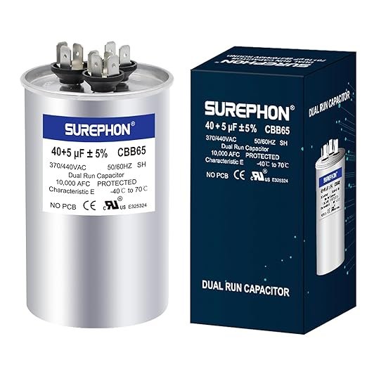 40+5 MFD 370V or 440 Volt Dual Run Capacitor CBB65 Air Conditioner Capacitors for AC Unit Fan Motor Start, Heat Pump