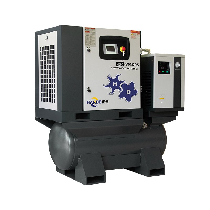 HANDE All in One Rotary Screw Air Compressor 7.5KW 11KW 15KW 22KW PM VSD Air Compressor 10Bar 8Bar With Dryer for Laser Cutting