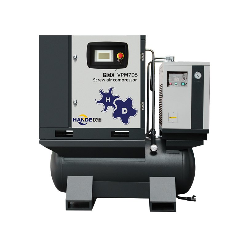 HANDE All in One Rotary Screw Air Compressor 7.5KW 11KW 15KW 22KW PM VSD Air Compressor 10Bar 8Bar With Dryer for Laser Cutting
