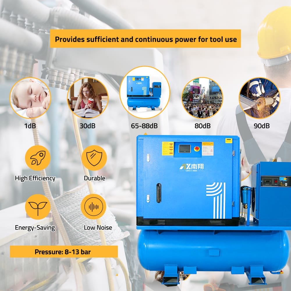 High Air Compressor All in One Silent Screw Air Compressor 30kw 176cfm Air Compressor for Laser Cutting Manufacturer