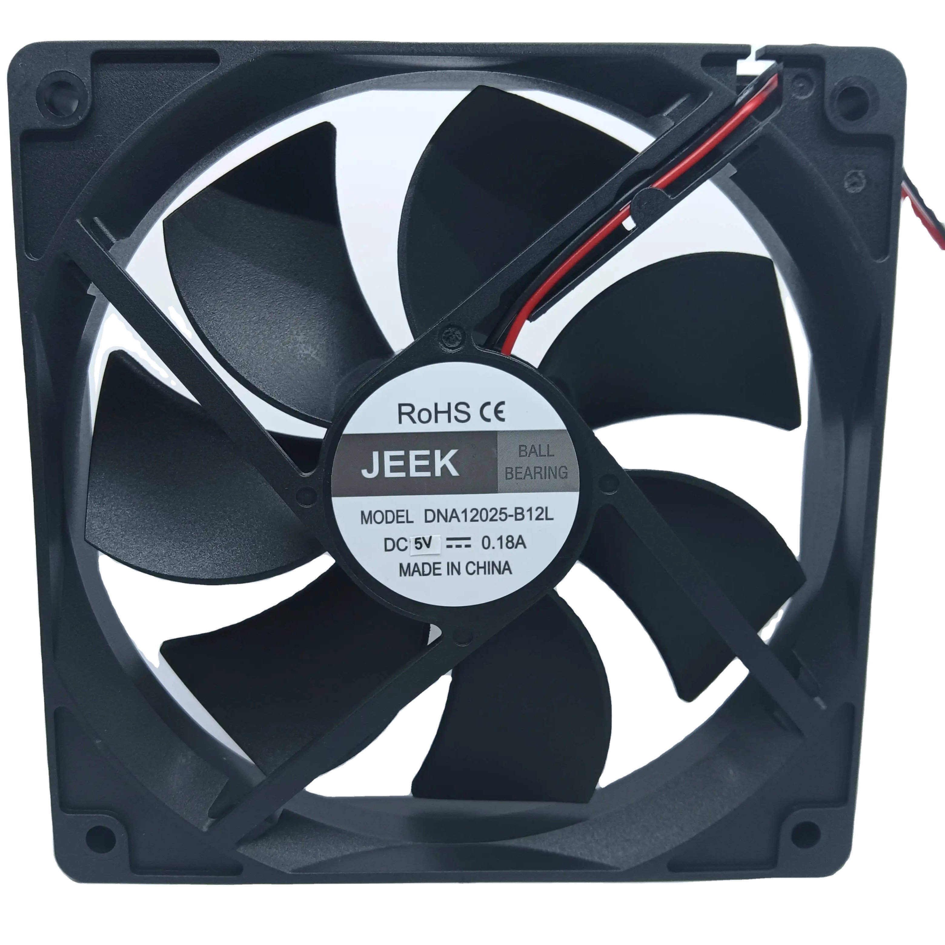 JEEK 120x120x25mm High Speed 2500rpm 12V DC Variable Speed Electrical Panel Cooling Fan Blower OEM Supported Ball Plastic