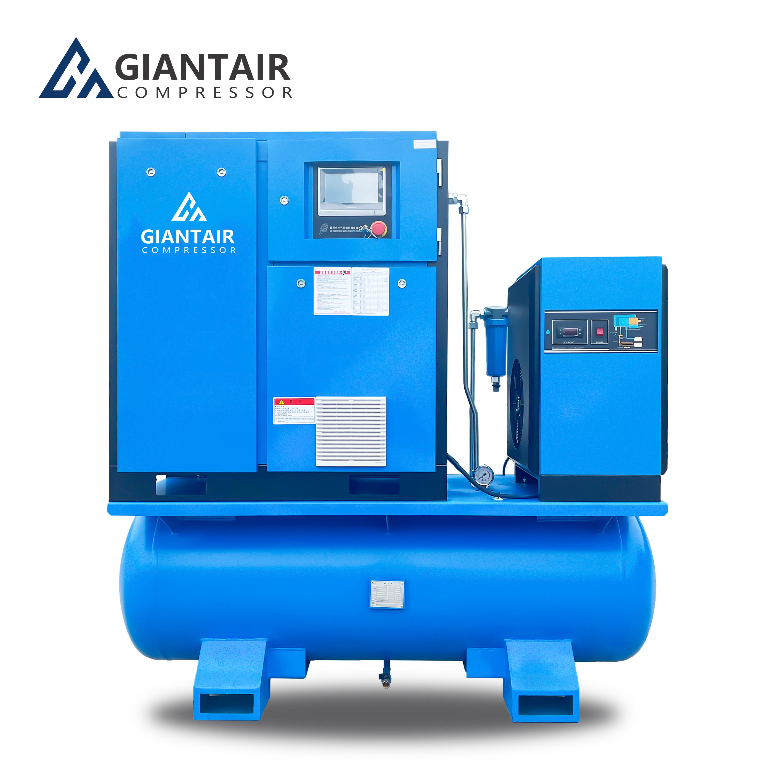GIANTAIR Industrial 10Hp 7.5Kw 25 - 40 Cfm Combined Screw Air Compressor with Air Dryer for Air System