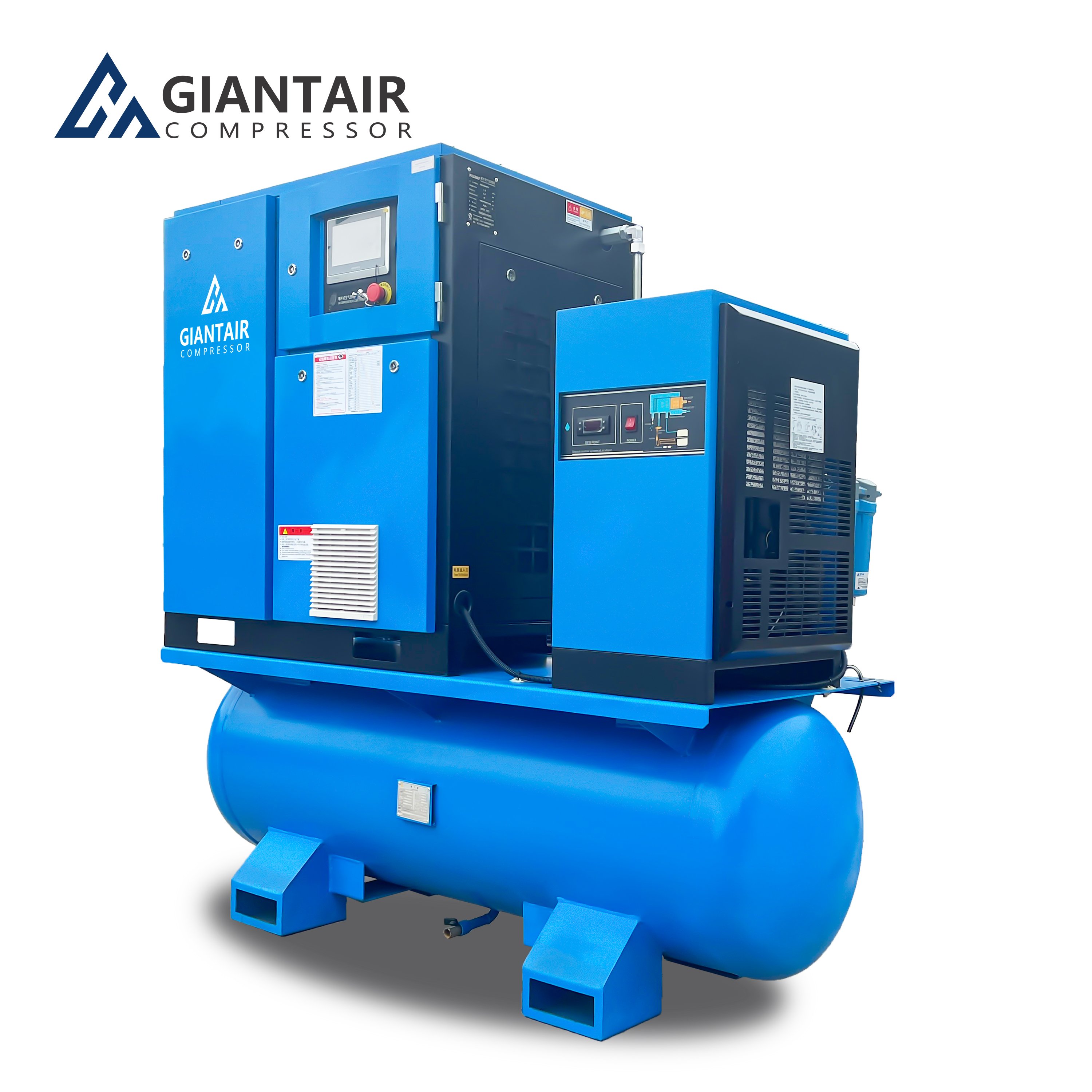 GIANTAIR Industrial 10Hp 7.5Kw 25 - 40 Cfm Combined Screw Air Compressor with Air Dryer for Air System