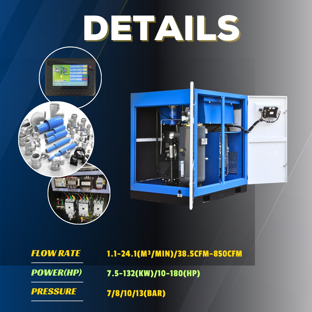 Screw Air Compressor Chinese Supplier Low Noise SLB-30 30kw 40HP Strong Durability Low Noise Rotary Screw Air Compressors