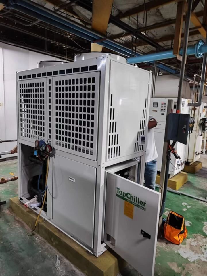 New Condition Air Cooled Chiller Machine R134A Refrigerant 45kw 12TR Sudan Industrial Water Chiller for Film Blowing Machine