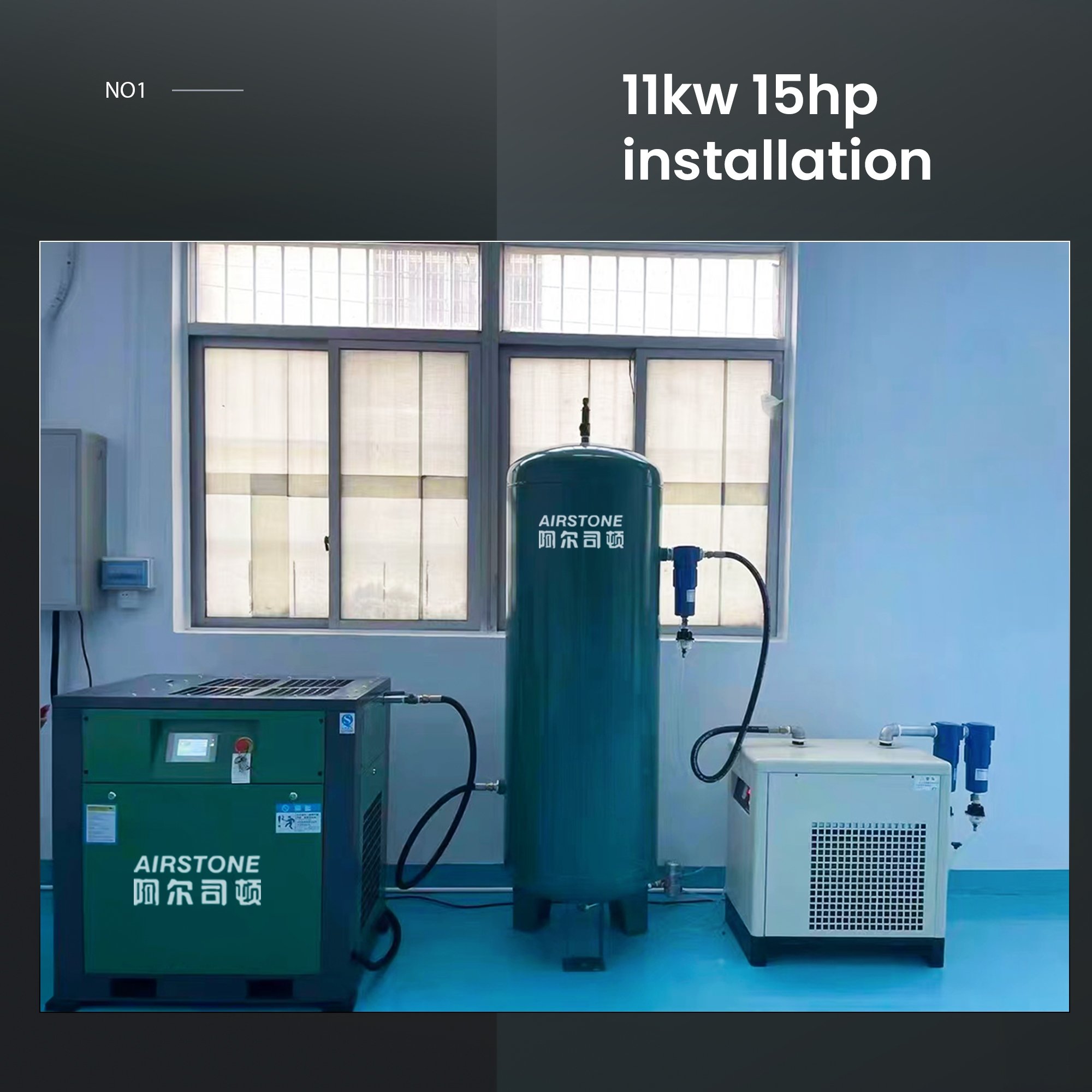 Industrial Air Compressor Machine 11kw 15hp 7bar Variable Speed Rotary Screw Air Compressor