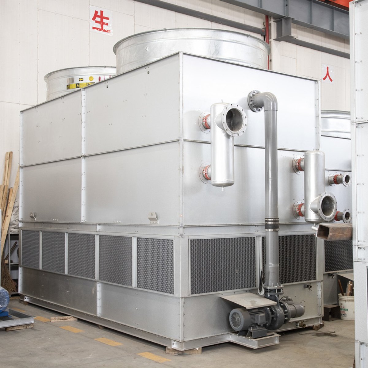 100 Ton Closed Counter Flow Steel Square Type Cooling Equipment Water Cooling Tower