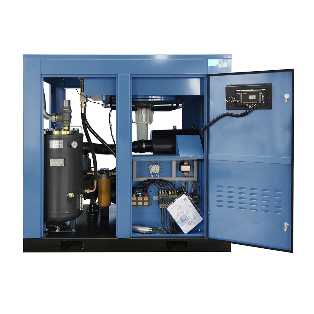 New 75Kw 380V Variable Frequency Dual Stage Two Cooling Electric Industrial Screw Air Compressor