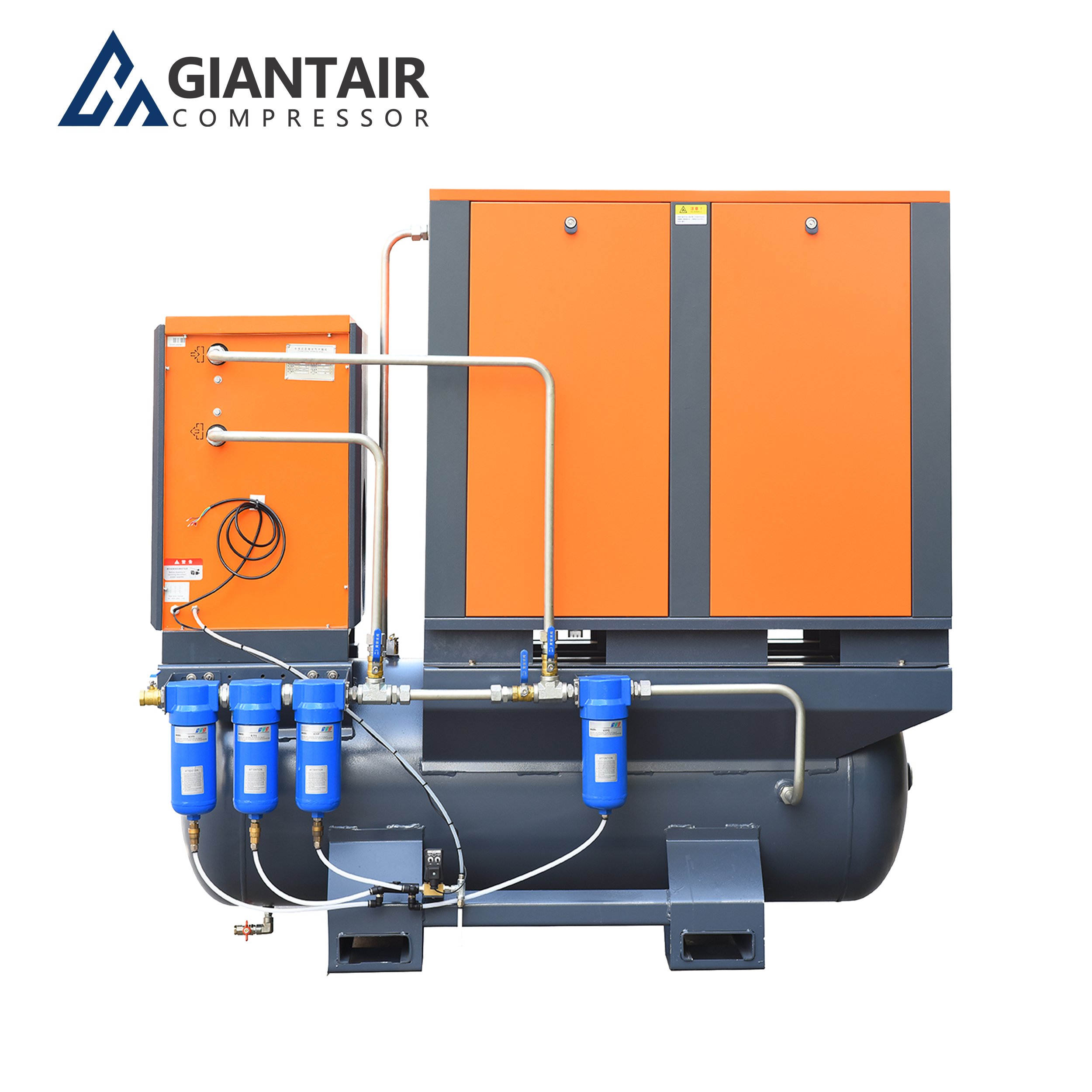 GIANTAIR All In One 20HP 15kw 16/20bar Industrial Air-Compressor Rotary Single Screw Type Air Compressor With Air Dryer And Tank