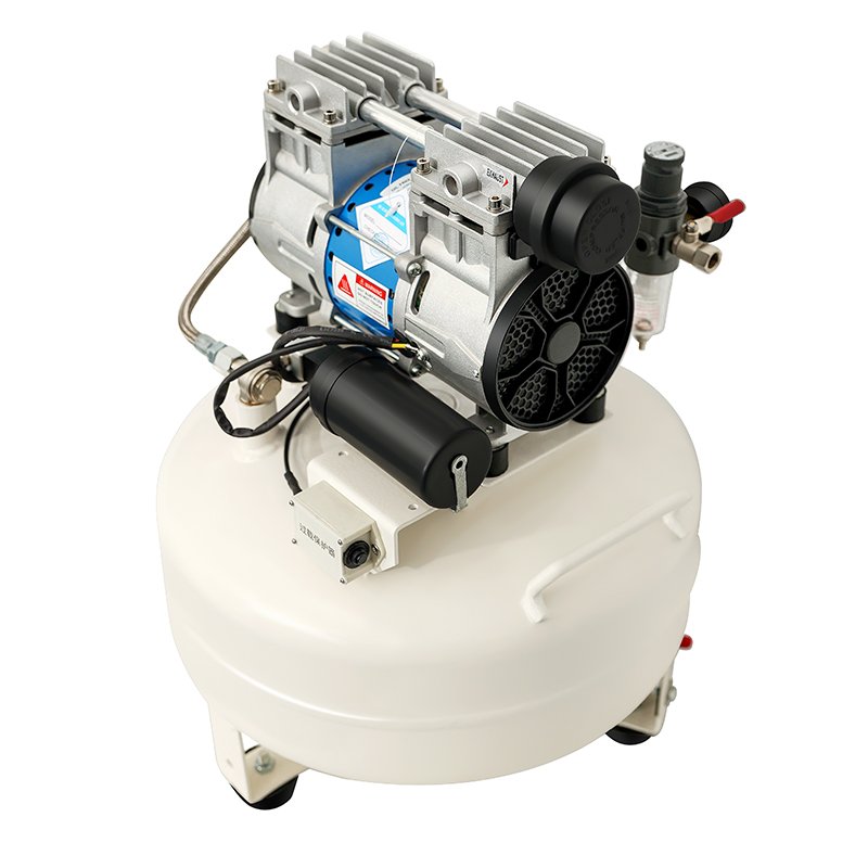 0.75HP Oilless air Compressor Portable 220v 110v 40LPM Dental Oil Free air Compressor with 30L tank for 1 Dental Chair