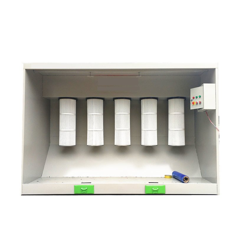 Manual Cartridge Filters Spraying Powder Coating Booth Powder Coat Cabin for Metal Parts Engine New Product 2020 Steel Provided